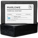 MARLOWE. Charcoal Soap, Cleansing Body Bar Soap for Men, 7 oz | Charcoal soap bar detoxifies and deeply cleanses while leaving skin smooth and hydrated. Original Sage + Fir scent