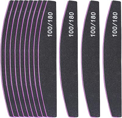 Frendour 12Pcs Nail Files 100/180 Grit Double-Sided Emery Board Manicure Tools