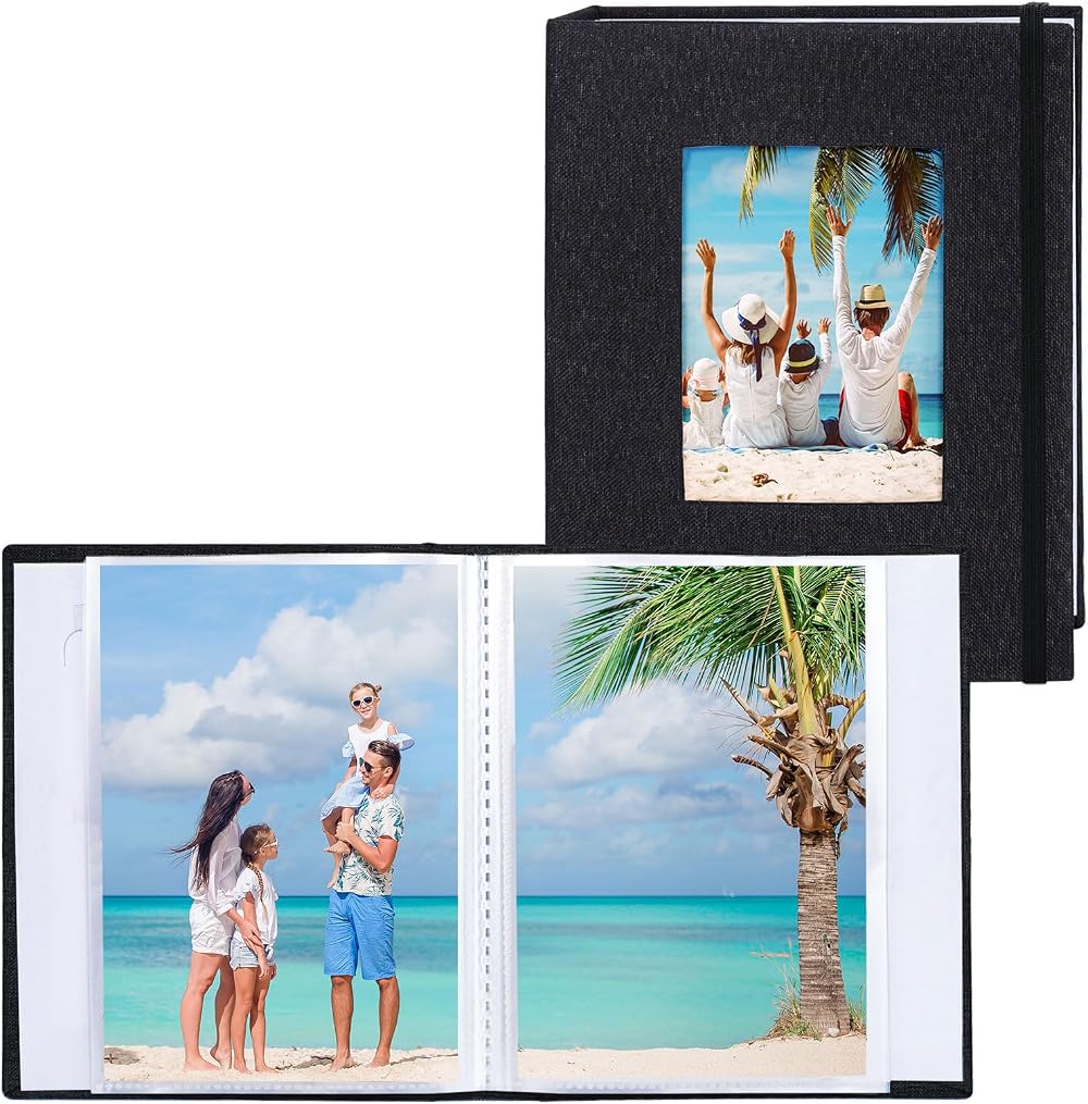 Vienrose Small Photo Albums 6x4 2 Pack Linen Cover 26-Page Holds 52 Pics