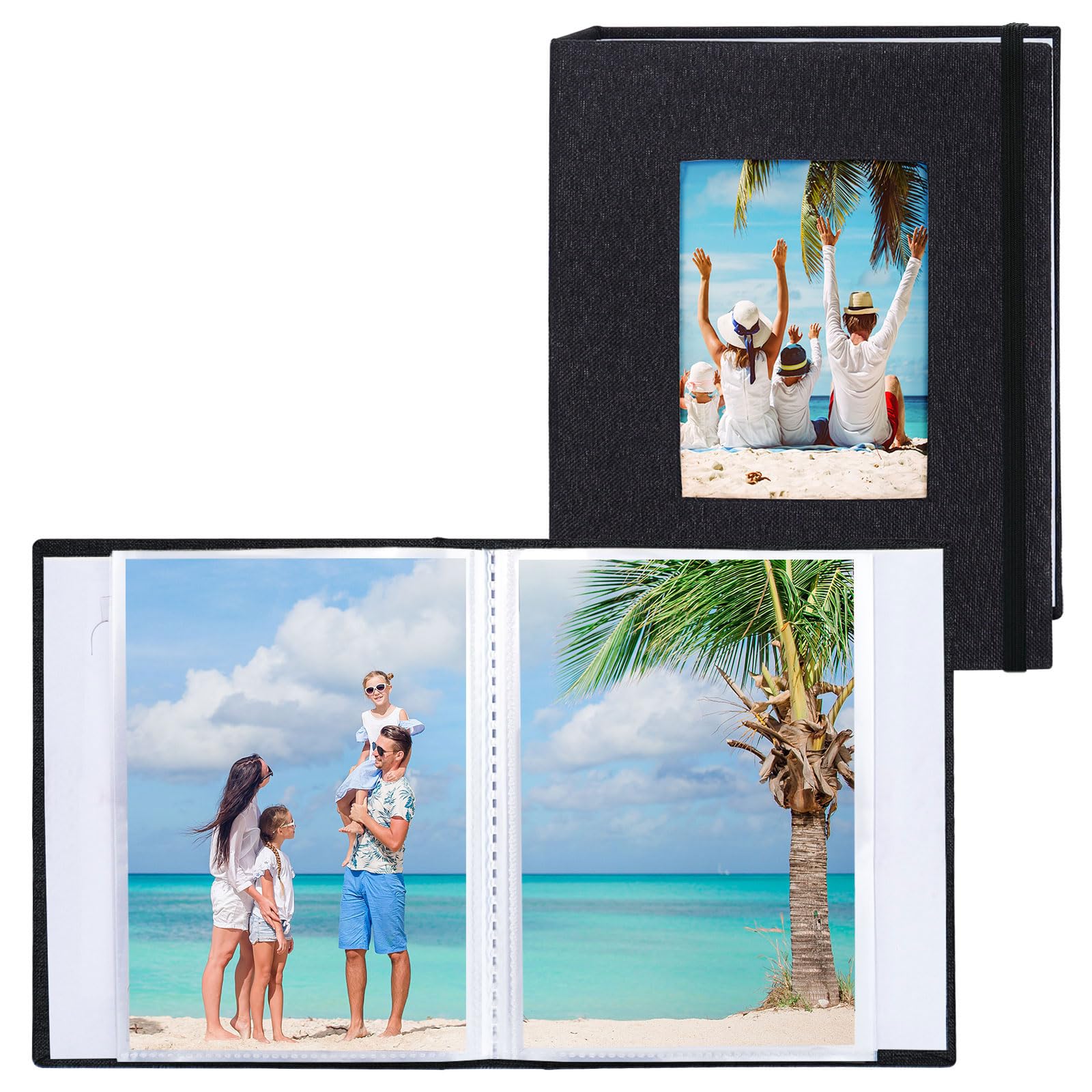 Vienrose Small Photo Albums 6x4 Photos, 2 Pack Linen Cover Mini Photo Book, 26-Page Holds 52 Pictures, Artwork or Postcards Storage — image 1