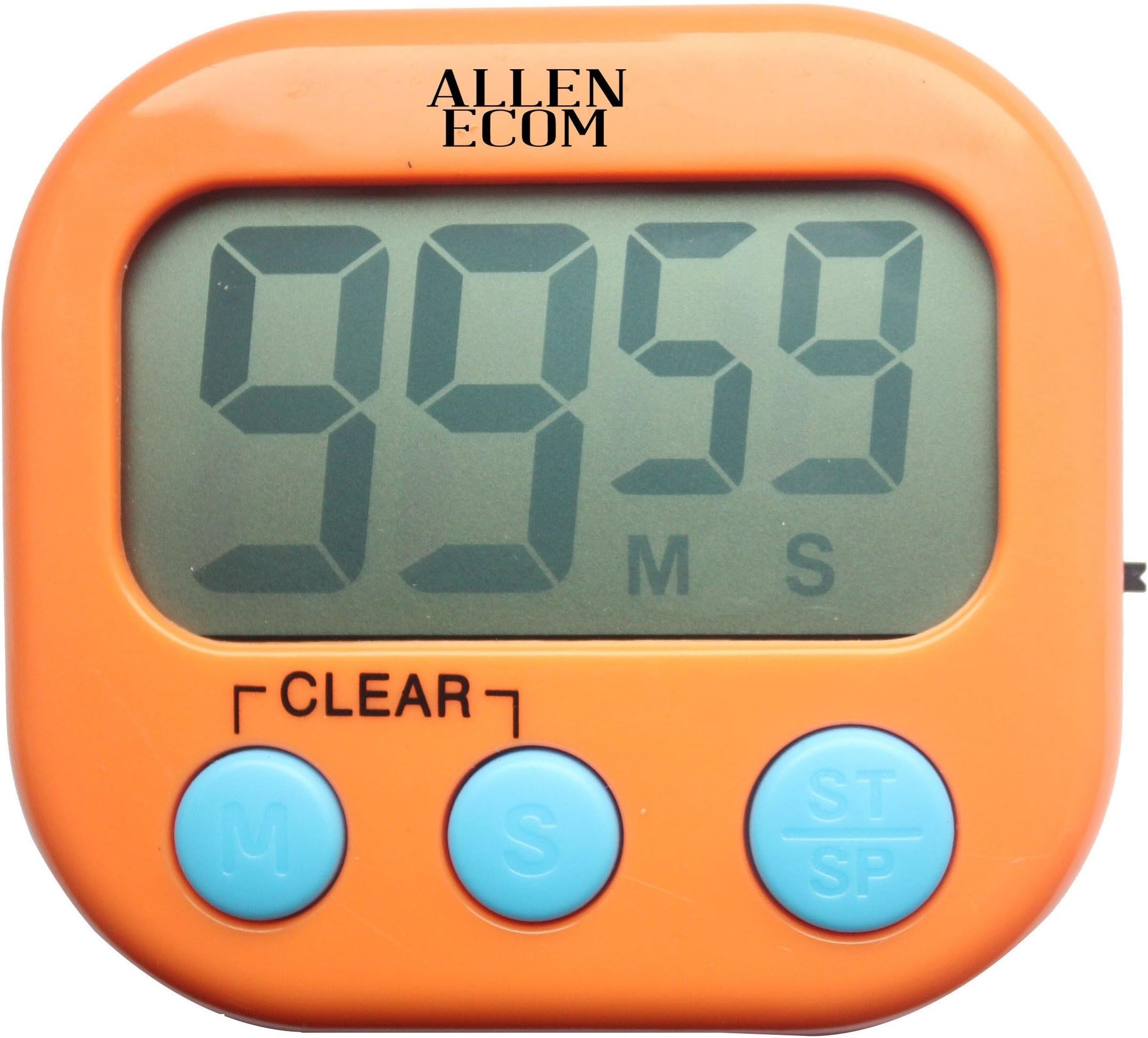Allen eCom 10-pack, Eco-friendly Small kitchen cooking timers with on/off switch. Colors (Orange, Pink, Blue, White, and green).