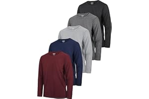 HXP 5 Pack Boys Long Sleeve Shirts Youth Dry Fit Shirts Boys' Activewear Athletic Performance T-Shirts Clothes 6-18 Years