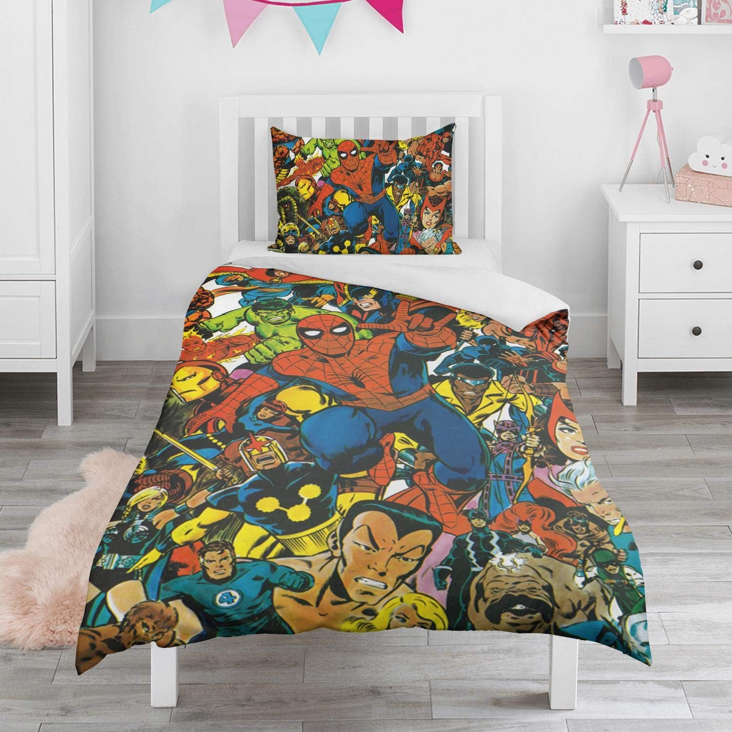 Baby 2 Piece Super Soft Microfiber Nursery Bedding For Boys Girls Kikilin Marvel Spiderman Toddler Bedding Set Duvet Cover Pillowcase Bedding Sets