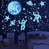 Glow in The Dark Stars for Ceiling 1106Pcs Glow in The Dark Moon and Planet Wall Decal Luminous Astronaut Universe Galaxy Spa