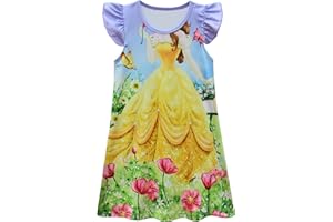 AOVCLKID Little Girls Princess Costume Girls Casual Cartoon Printed Dress