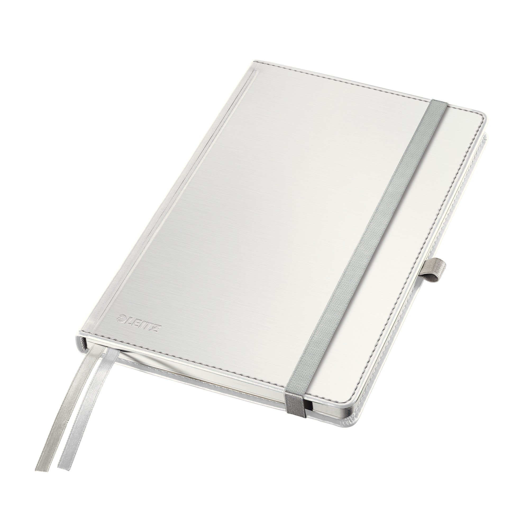 Leitz A5 Hard Cover Notebook, Artic white (80 Sheets, Ruled, with 2 Bookmarks, 100 gsm Ivory Paper, Style Range)