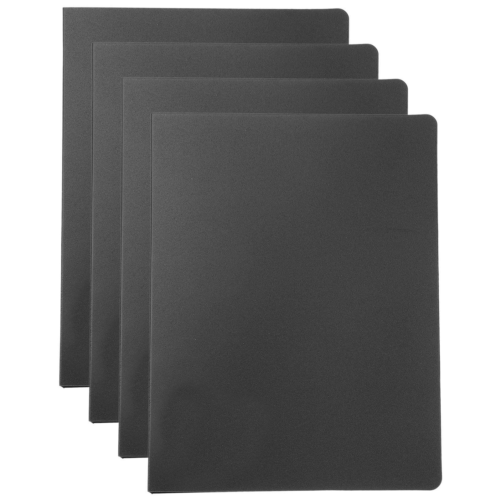 PATIKIL B5 Binder Cover, 4 Pcs PP 9 Ring Loose Leaf Binder Protector Round Ring Binder Cover Refillable Notebook Thickened Frosted Binder for Meeting Notebook Folder, Black