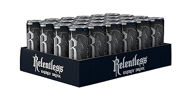 Relentless Origin Klassischer Energy Drink, Unerbittliche Power aus der Dose, EINWEG Dose (24 x 355 ml)