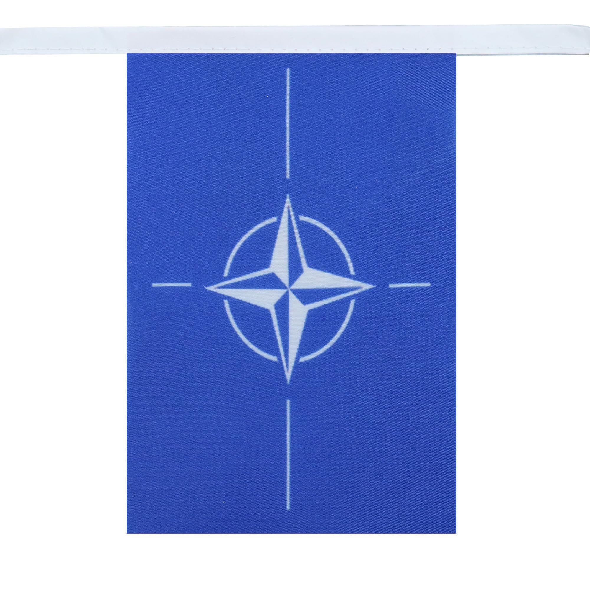 AZ FLAG - NATO Bunting Flag - 40 Ft Garland with 20 North Atlantic Treaty Organization Flags 18'' x 12'' - 100% Polyester String Pennant - 12 meters