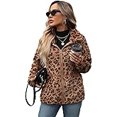Vipwest Women's Fleece Jacket Full Zip Fall Winter Plus Size Warm Sherpa Jackets S-5XL