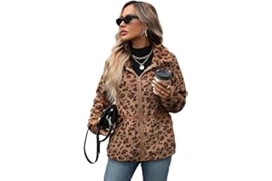 Vipwest Women's Fleece Jacket Full Zip Fall Winter Plus Size Warm Sherpa Jackets S-5XL