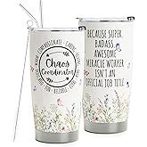 HOMISBES Chaos Coordinator gifts - Chaos Coordinator Travel Mug with Straw for Mom Coworker Boss Manager Employee - Stainless Steel Tumbler Cup 20oz