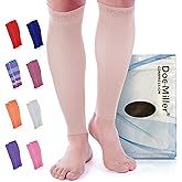 Doc Miller Compression Calf Sleeve for Men & Women – 20-30mmHg Graduated Support for Running, Shin Splints, Calf Strain – Knee High, Small to 6XL Plus Size
