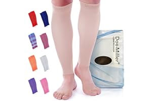Doc Miller Compression Calf Sleeve for Men & Women – 20-30mmHg Graduated Support for Running, Shin Splints, Calf Strain – Knee High, Small to 6XL Plus Size