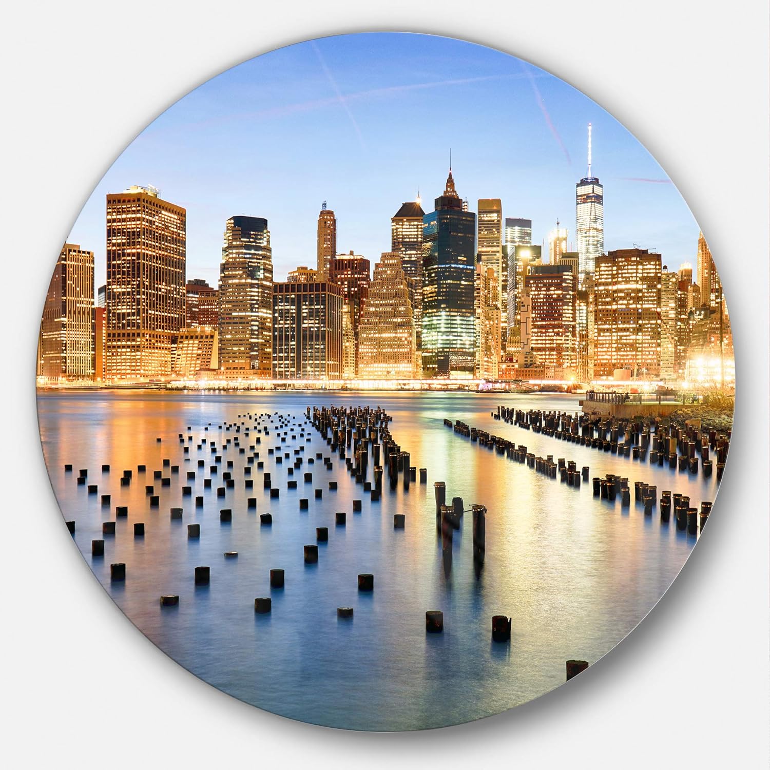 Designart New York Skyline with Skyscrapers-Cityscape Large Metal Wall