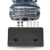 WOZUA Front Bumper License Plate Brackets Holder Mounting Fits 2013-2018 Ram 1500,2019-2024 1500 Classic,(Only Steel Bumper),for CH1068127 68141643AA,(May not fit Your Model. See Pic 2 for Details)