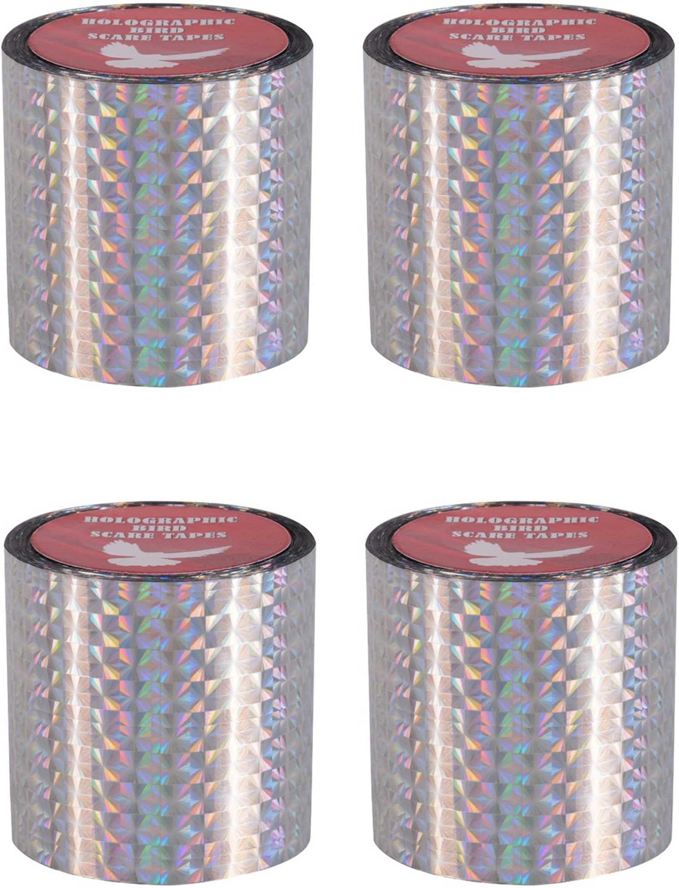 Spick Global Holographic Prismatic Pigeon Control Tape Bird Scare Ribbon Length 99 feet Width 2 inch Set of 4 Rolls