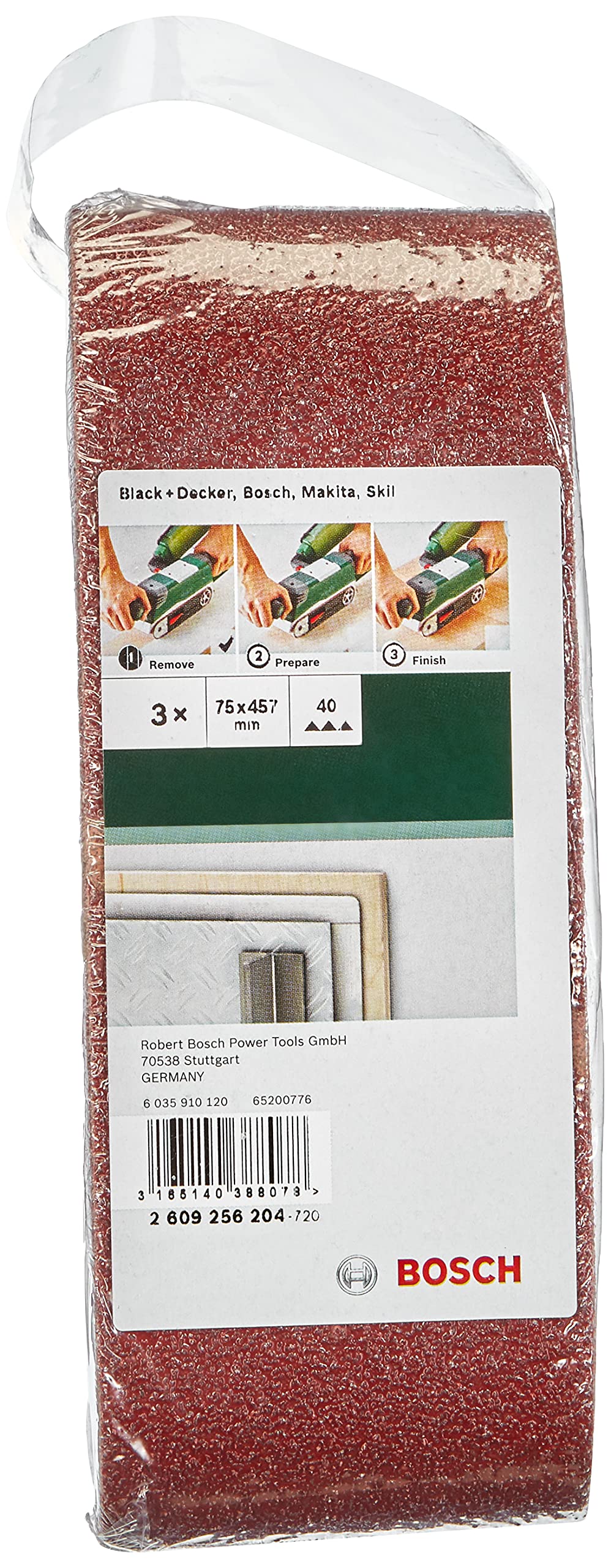 Bosch 2609256204 Sanding Belt Set for Belt Sanders (3-Piece)