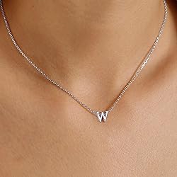 MONOOC Rose Gold Necklace, Letter W Necklaces for