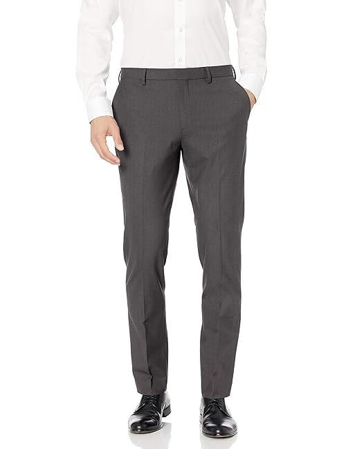Amazon Essentials Men's Slim-Fit Wrinkle-Resistant Stretch Dress Pant, Charcoal, 32W x 33L