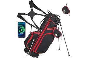 1GoTo-G 7-Way Golf Stand Bag - Lightweight Golf Club Bags with USB Charging Port, Full-Length Dividers, Cooler, Includes a Golf Accessories Storage Bag & Rain Hood for Men Women