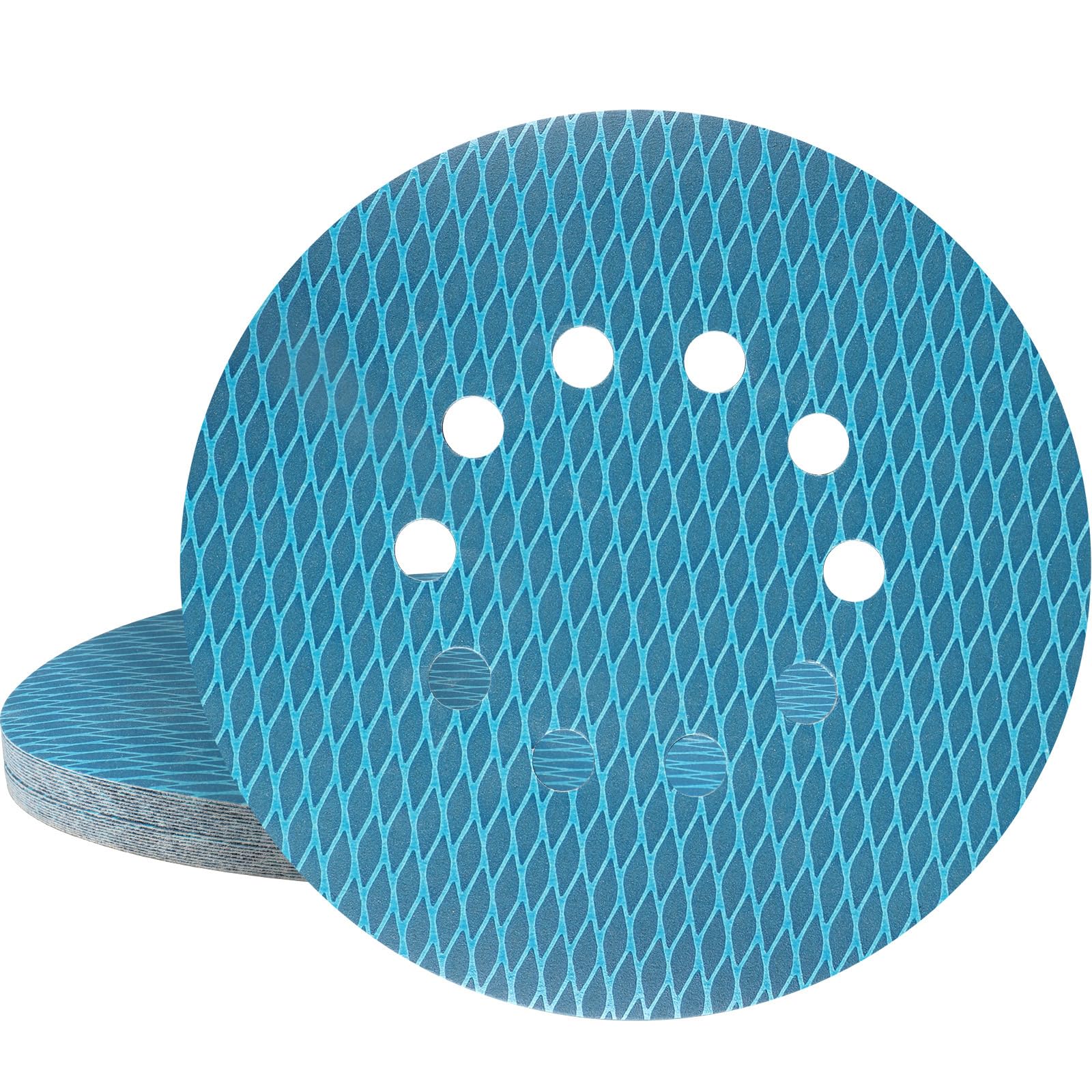 STEBRUAM 20Pcs 225mm Sanding Discs, 9 Inch 10 Hole Hook and Loop Sandpaper Grit P320 for Grinding Giraffe, Drywall Sander Sanding Pads