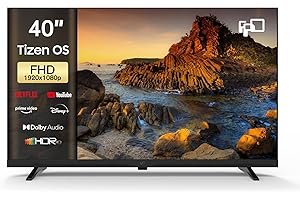 FPD 40 Inch Tizen OS Smart TV 1080p Full HD Compatible with Samsung TV Plus, Dolby Audio, HDR 10, HDMI, Voice Control, WiFi, Bluetooth, Built-in Miracast, Flat Screen Television (AT40-P1, 2025)