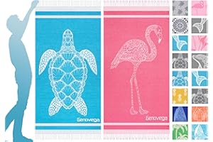 GENOVEGA 2 Packs Cotton Oversized Turkish Beach Towels Quick Dry Sand Free Bath Pool Swimming Towel Extra Large Xl Big Blanket Adults Travel Essentials Cruise Accessories Must Haves Clearance Vacation Stuff