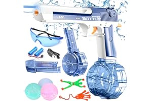 Electric Water Gun with Lighting Effects, Automatic Electric Water Guns Pistol Up to 32 FT Range, 434CC+58CC Large Capacity S