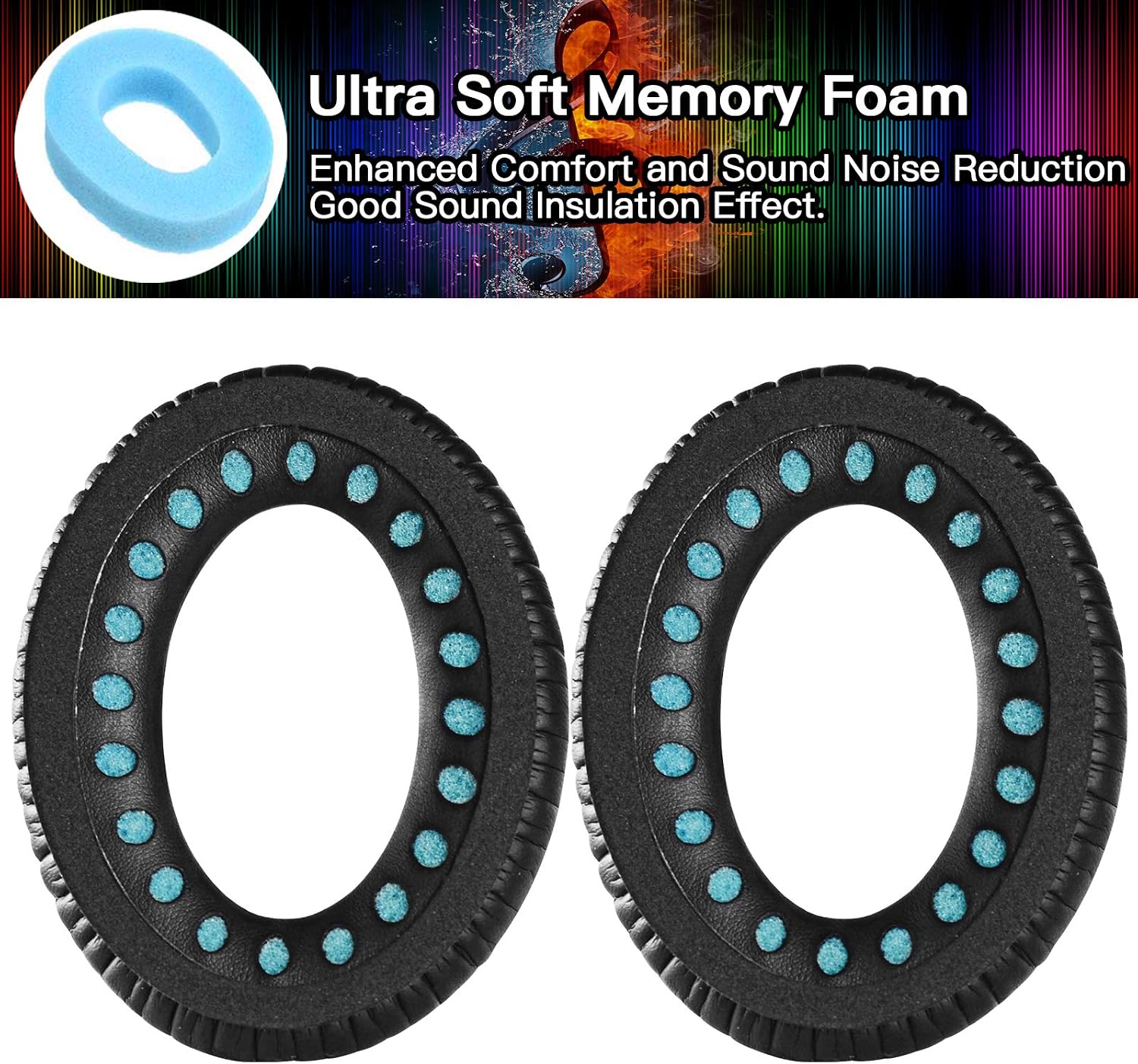 QC35 Replacement Ear Pads Quietcomfort 35 Headphones Ear Cushion Kit Cups Parts Compatible with Bose QuietComfort 35 QC35, QuietComfort 35 II QC35 II Over-ear Headphones (Black) - Image 4