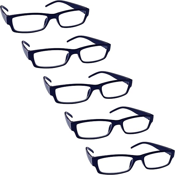 The Reading Glasses Company Dark Blue Value 5 Pack Lightweight Mens