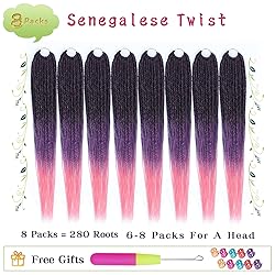 MOSINA Pink Crochet Hair For Black Women,Senegalese