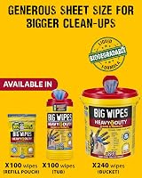 Big Wipes Heavy Duty Pro+ Hand Wipes 2 Buckets 480 Wipes Dual-Sided view 8