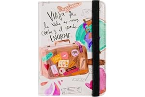 AIRMORS Pink Passport Holder,Cute Passport Cover,Travel Wallet with Credit Card Slots Rfid passport Wallet Waterproof Documents Organizer Women Men (The Traveler)