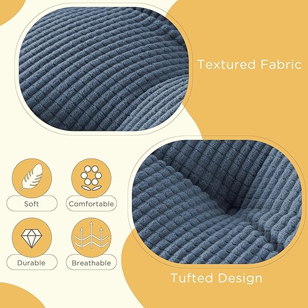MINECOZY INDOOR DINING CHAIR CUSHIONS SET OF 6 KITCHEN CHAIR PADS WITH TIES TUFTED SEAT CUSHION WITH ANTI-SLIP BACKING 17″X16″X3″ LIGHT BLUE