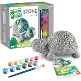 MindWare Paint Your Own Stone Decor: Box Turtle - DIY Craft Kit for Kids Includes Weather Resistant Stone, Paints and Brushes