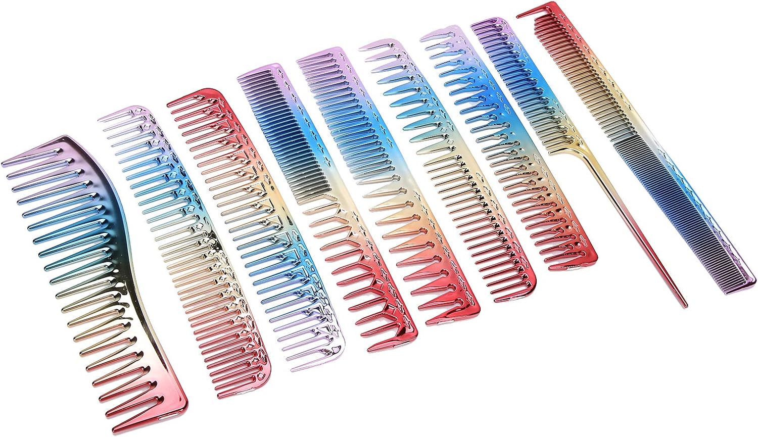 【𝐒𝐩𝐫𝐢𝐧𝐠 𝐒𝐚𝐥𝐞 𝐆𝐢𝐟𝐭】Hairdressing Hair Comb 9pcs Plastic Professional