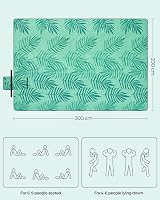 SONGMICS Large Waterproof Picnic Blanket 300x200cm Fern Pattern Green view 3