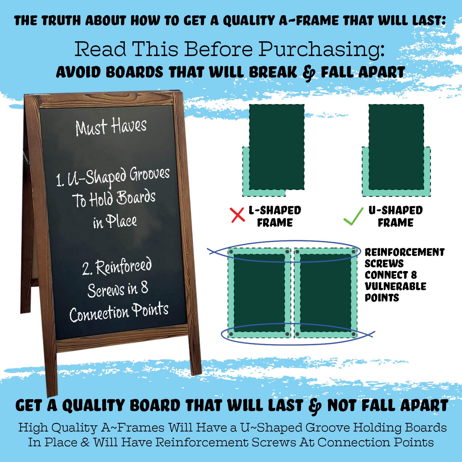 Chalk Board Standing Sign Sandwich Menu Chalkboard Beautiful