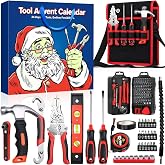 MOVINPE Tool Advent Calendar 2026, 24 Days Christmas Countdown Calendar, Hand Tool Set with Hammer, Screwdrivers, Pliers, Level, Tape Measure &amp; Storage Pouch, Holiday Gift for Men DIY Handyman