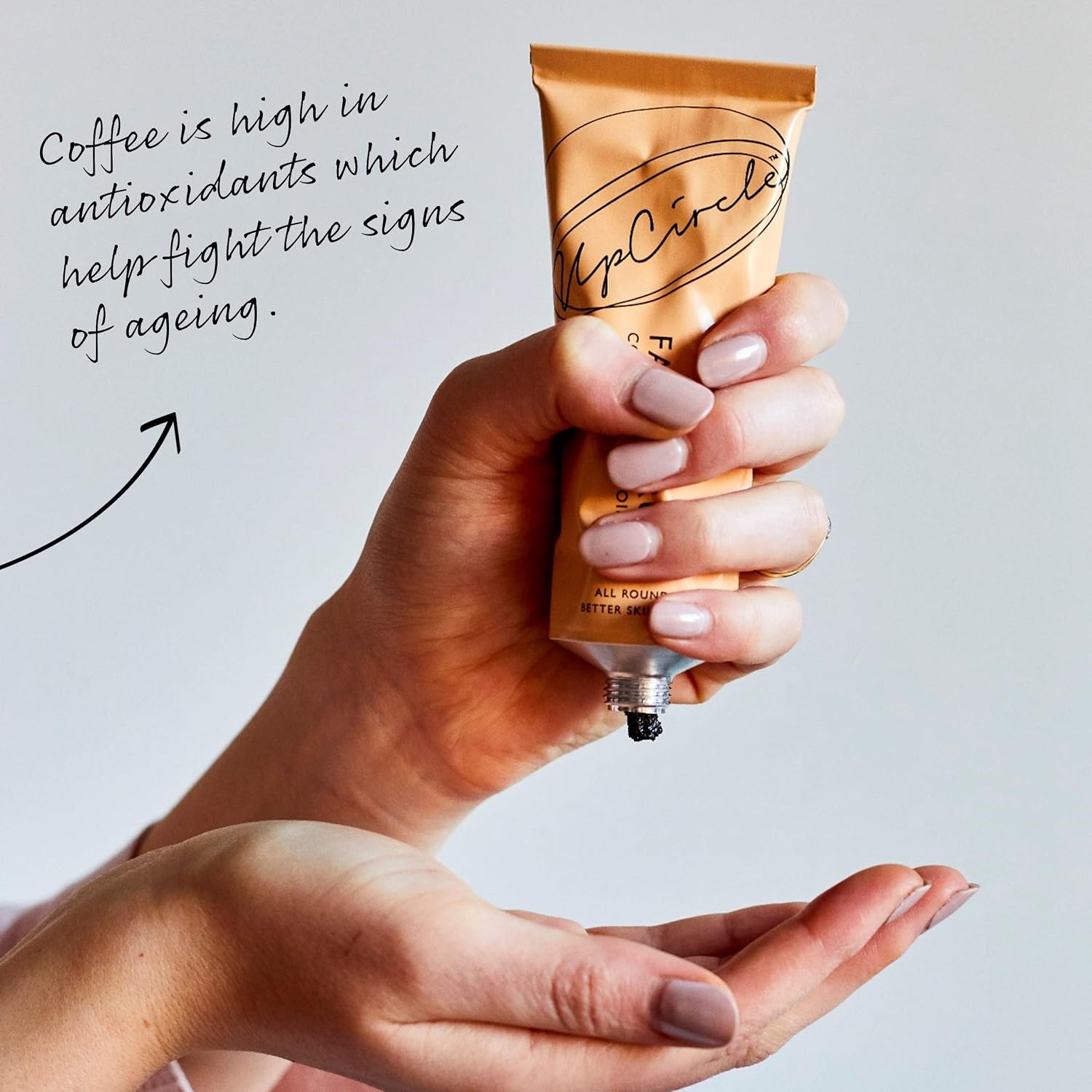 UpCircle Coffee Face Scrub, Citrus Blend For Normal + Dry Skin 100ml, Shea Butter, Coconut + Rosehip Oil, Natural - Image 4