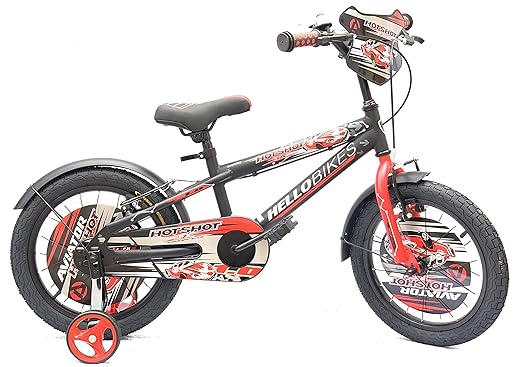 HelloBikes High End 16 inch Kids Boys Bicycle for 4-8 Years with Frame 10 inch (+7 inch Extension) - European Brand