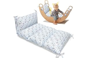 AS AWESLING Climbing Arch Cushion & Rocker Pillow for Toddlers – Multi-Use Floor Seat, Nap Mat, Playroom Pillow with Removable Washable Cover – Kids Bed Floor Cushion for Nursery, Bedroom, Playroom (Flower)