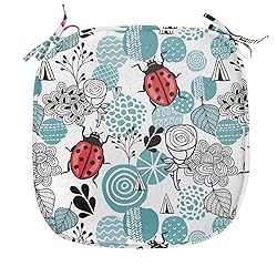 Ambesonne Ladybugs Chair Seating Cushion Set of