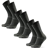 DANISH ENDURANCE Hiking Socks, Winter Socks, Merino Wool Socks, Anti Blister, Cushioned, Crew Socks for Men & Women, 3-Pack