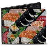 Buckle-Down Men's Standard PU Bifold Wallet-Sushi Vivid, Multicolor, 4.0" x 3.5"