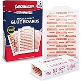 Catchmaster Extra Sticky Insect &amp; Mouse Traps 12-Count, 5.3"x8" Glue Boards for Mice &amp; Insects, Ultra Sticky Rat &amp; MouseTraps Indoor for Home Use in Garages, Basements &amp; Attics, Pest Control for Home