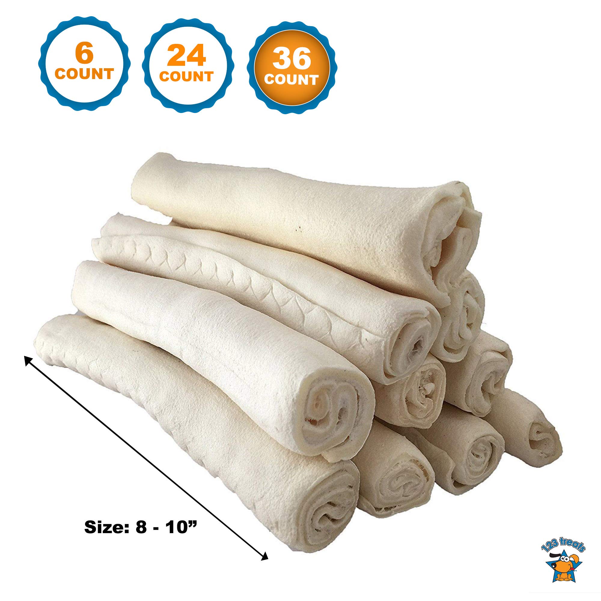Rawhide Retriever Roll Bulk - 9" - 6 Pack | 36-Count Box - 100% Natural Dog Treats (814866012943)