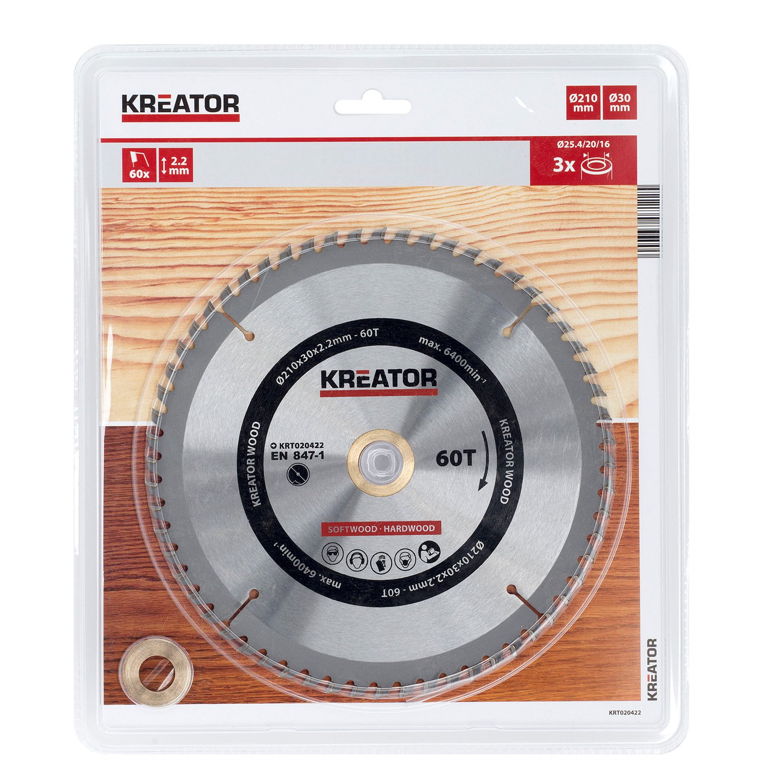 KREATOR KRT020422 Wooden Saw Disc 210mm60d