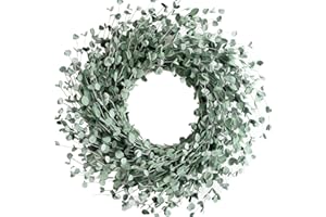 Egolot 24 Inch Everyday Greenery Boxwood Wreath for Front Door, Soft Touch Green Mini Leaves Wreath for Indoor and Outdoor, Romantic Green Wreath for Wedding Decor